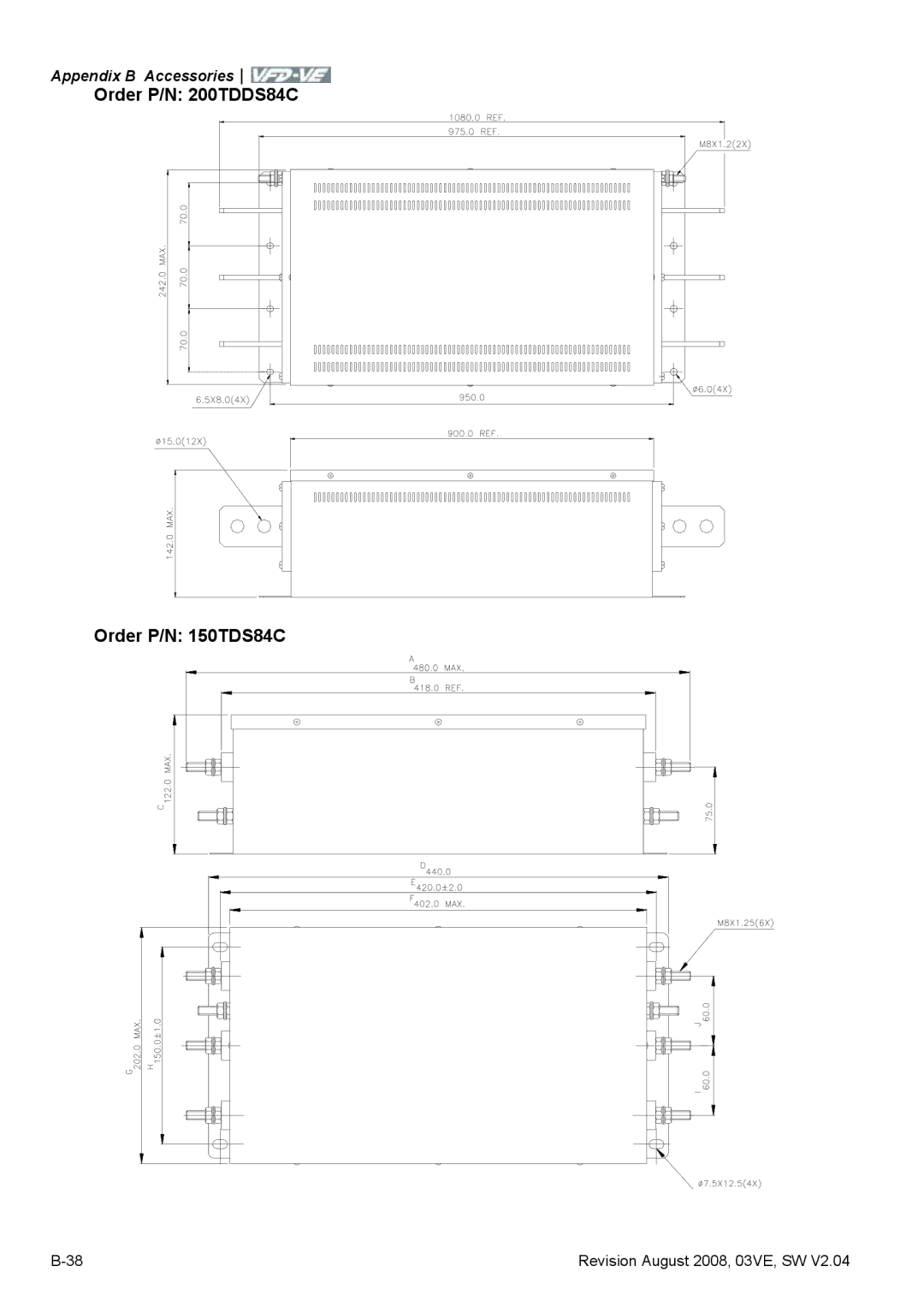 Delta Electronics VFD-VE Series manual Order P/N 200TDDS84C Order P/N 150TDS84C 