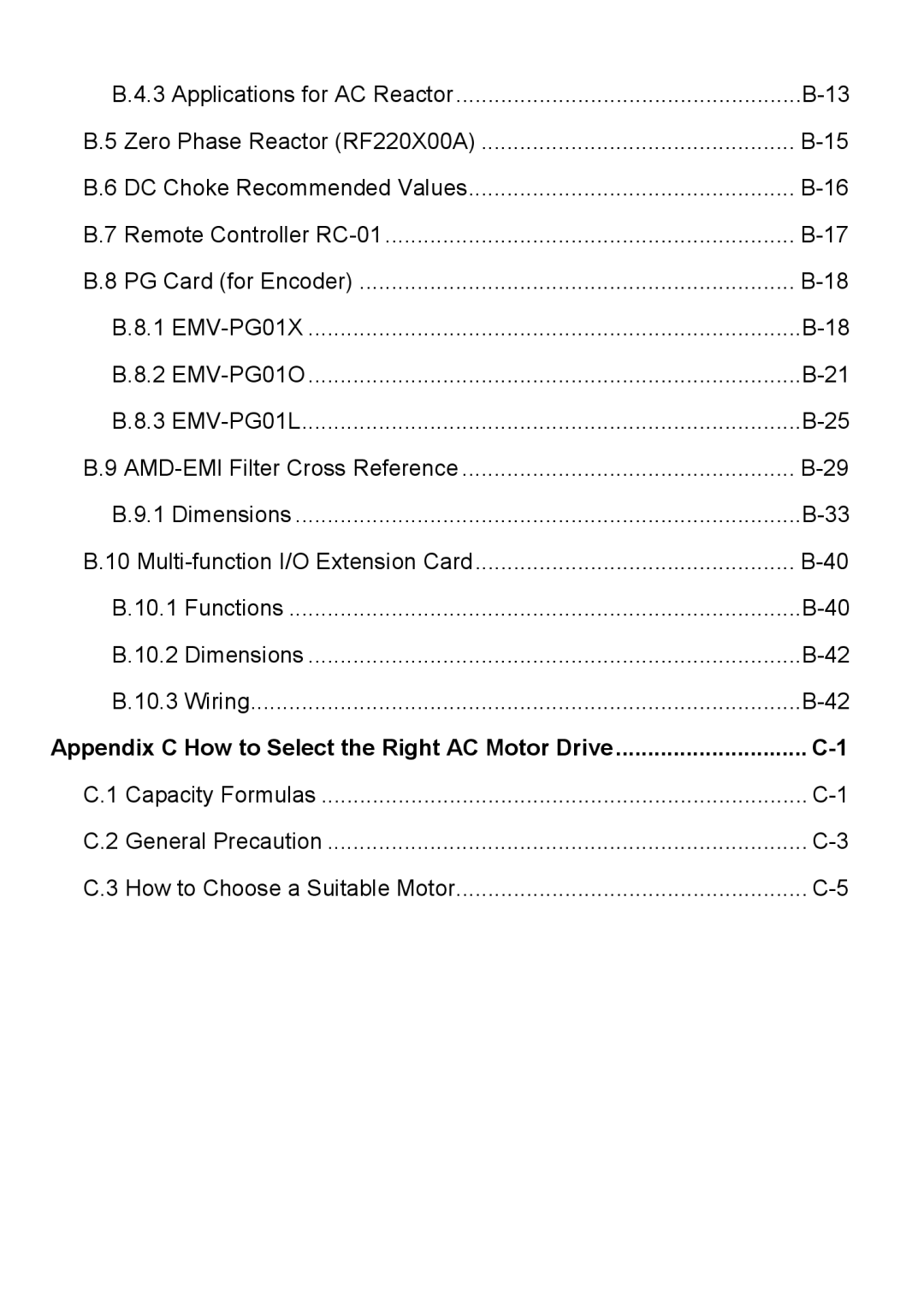 Delta Electronics VFD-VE Series manual Appendix C How to Select the Right AC Motor Drive 