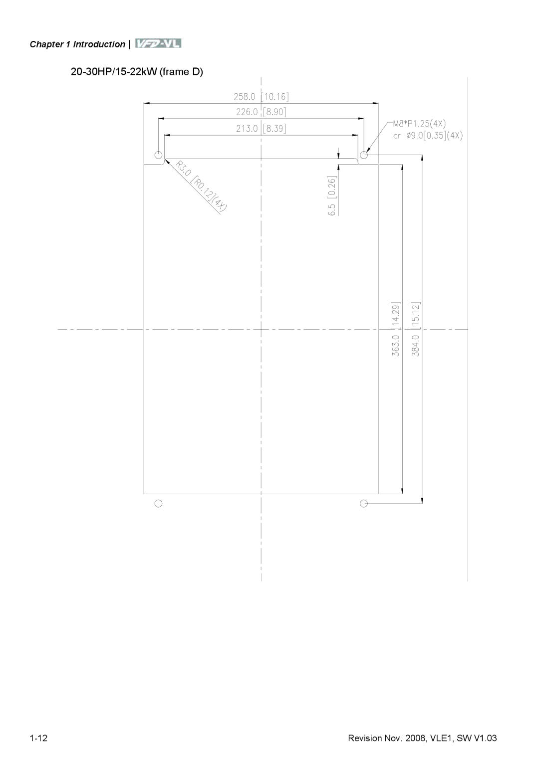 Delta Electronics VFD-VL manual 20-30HP/15-22kW frame D 