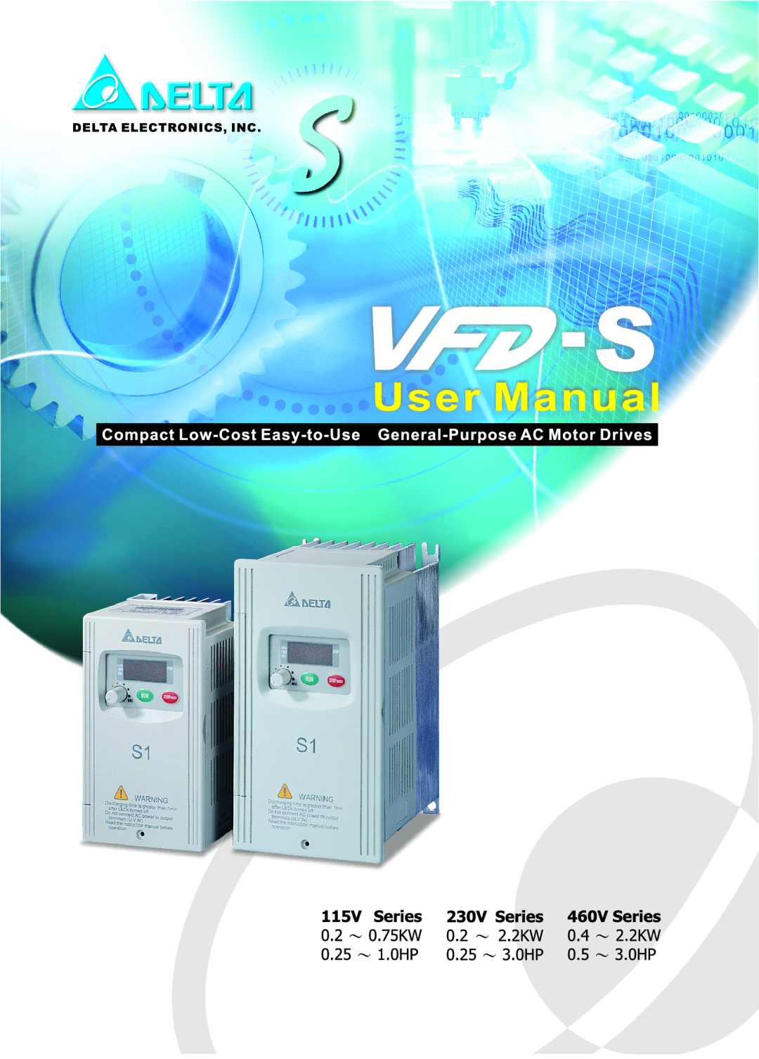 Delta Electronics VFD007S23A manual 