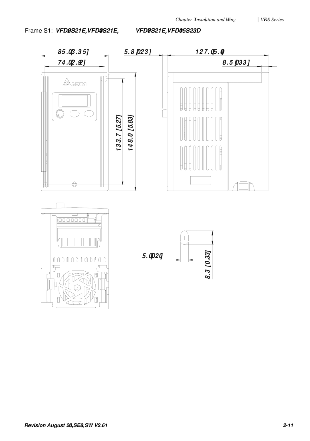 Delta Electronics VFD007S23A manual 12 7 5 