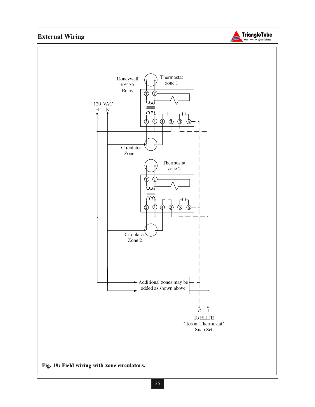 Delta F-25, 35, 30, 45, 40 warranty Field wiring with zone circulators 