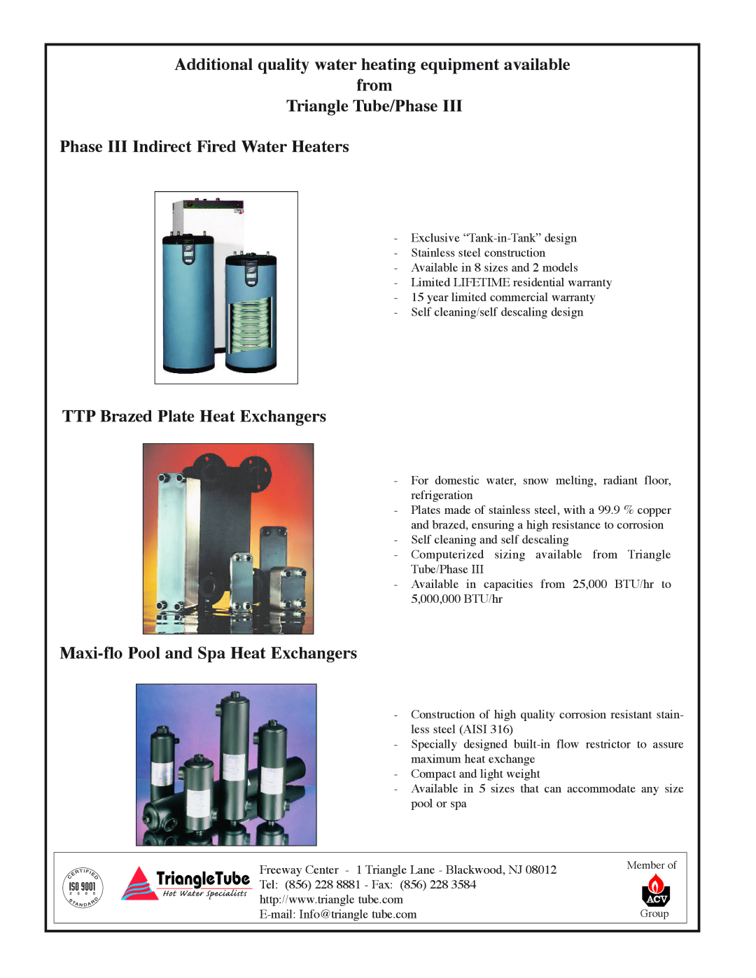 Delta 30, F-25, 35, 45, 40 warranty TTP Brazed Plate Heat Exchangers, Maxi-flo Pool and Spa Heat Exchangers 