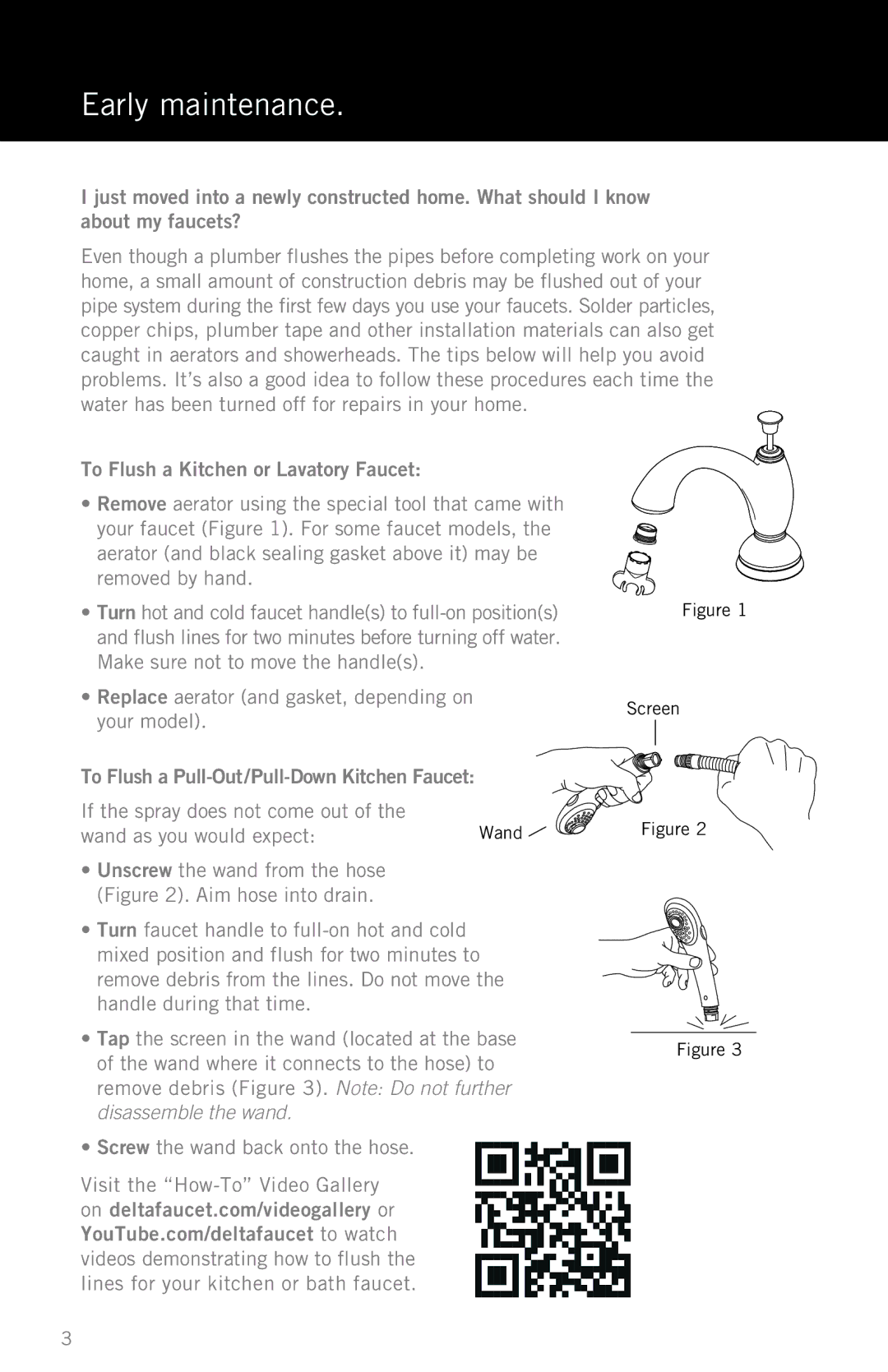 Delta Faucet 3597LF-RBMPU, 15984LF-OB, T17264-I, T17264-SS-I manual Early maintenance, To Flush a Kitchen or Lavatory Faucet 