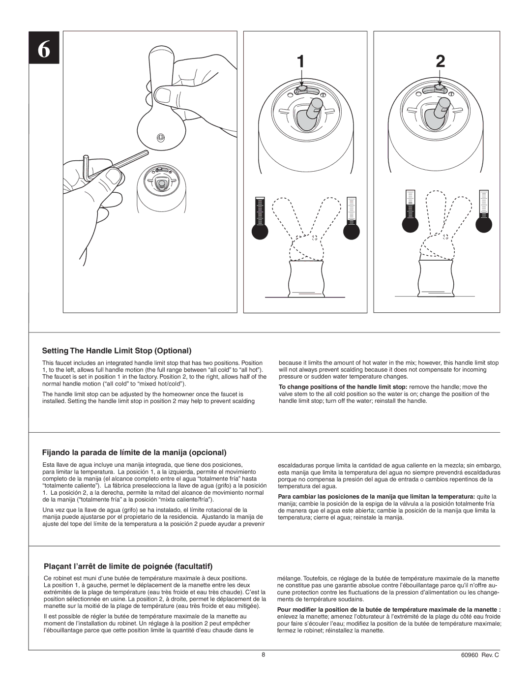 Delta Faucet 4353-SD-DST, 4353-DST manual Setting The Handle Limit Stop Optional 