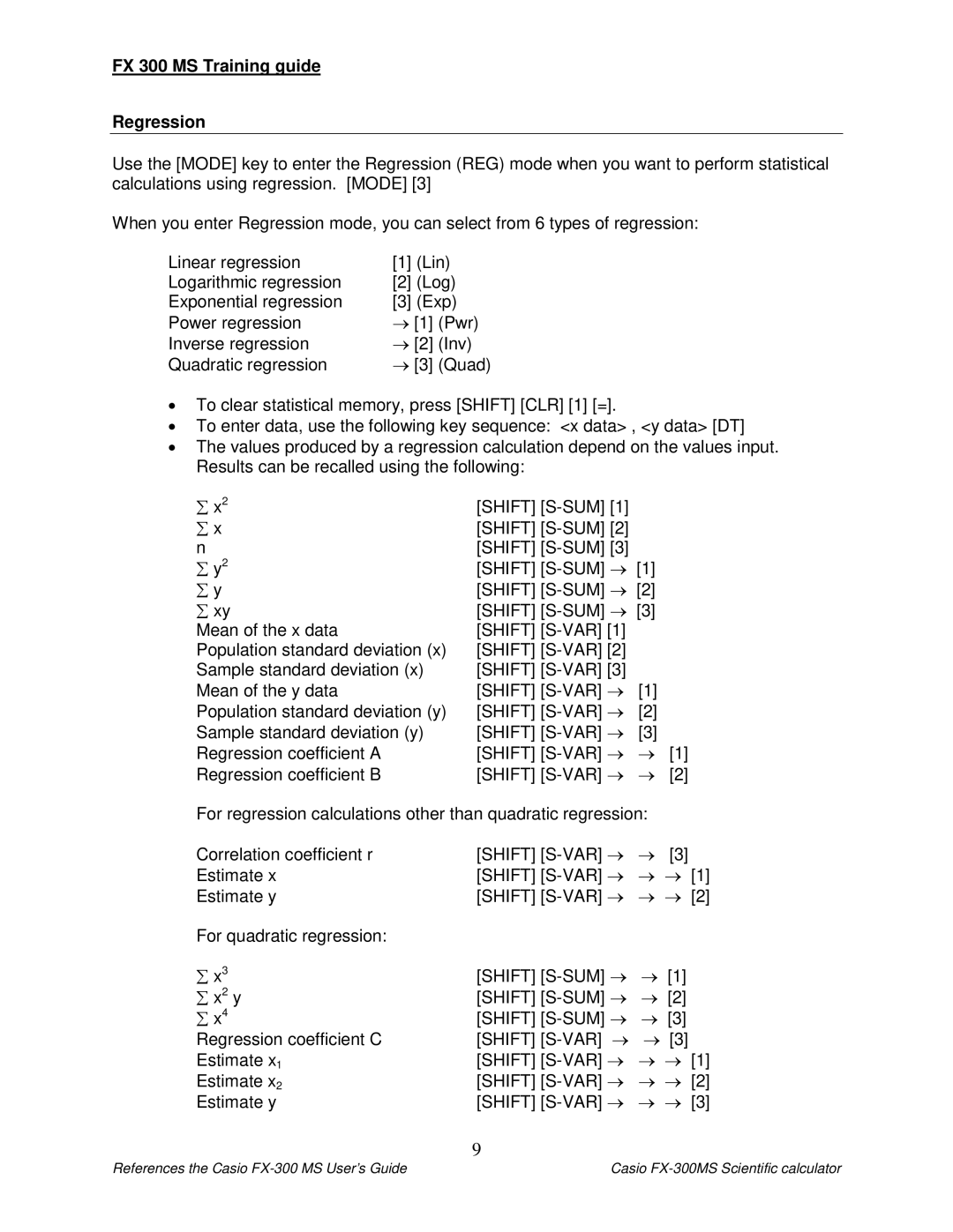 Delta manual FX 300 MS Training guide Regression 