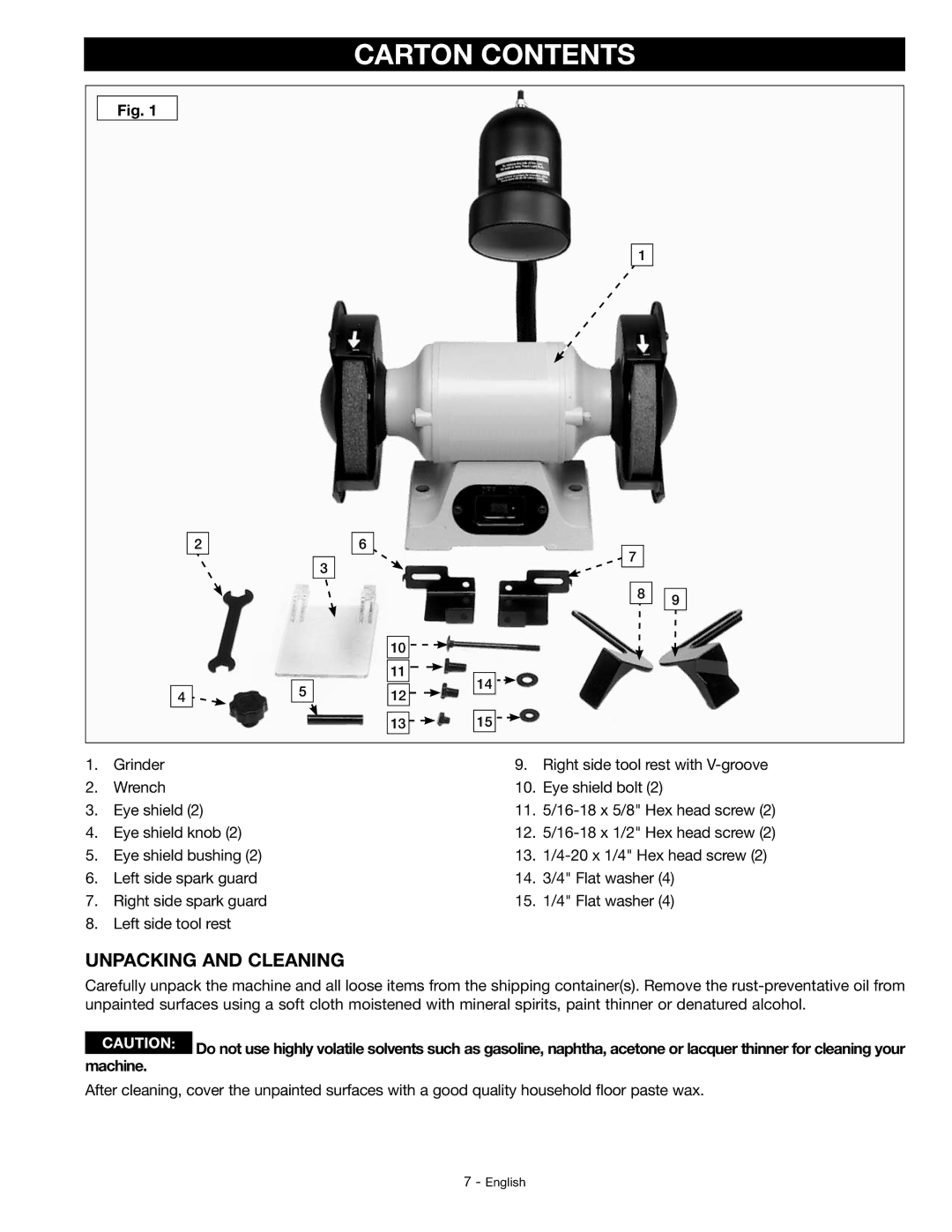 Delta GR150 instruction manual Carton Contents 