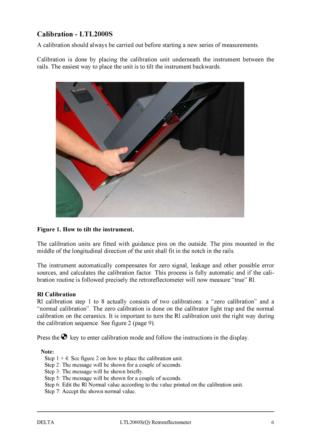 Delta manual Calibration LTL2000S, Rl Calibration 