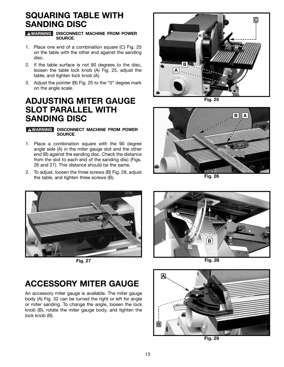 Delta (Model 31-695) Squaring Table with Sanding Disc, Adjusting Miter Gauge Slot Parallel with Sanding Disc 