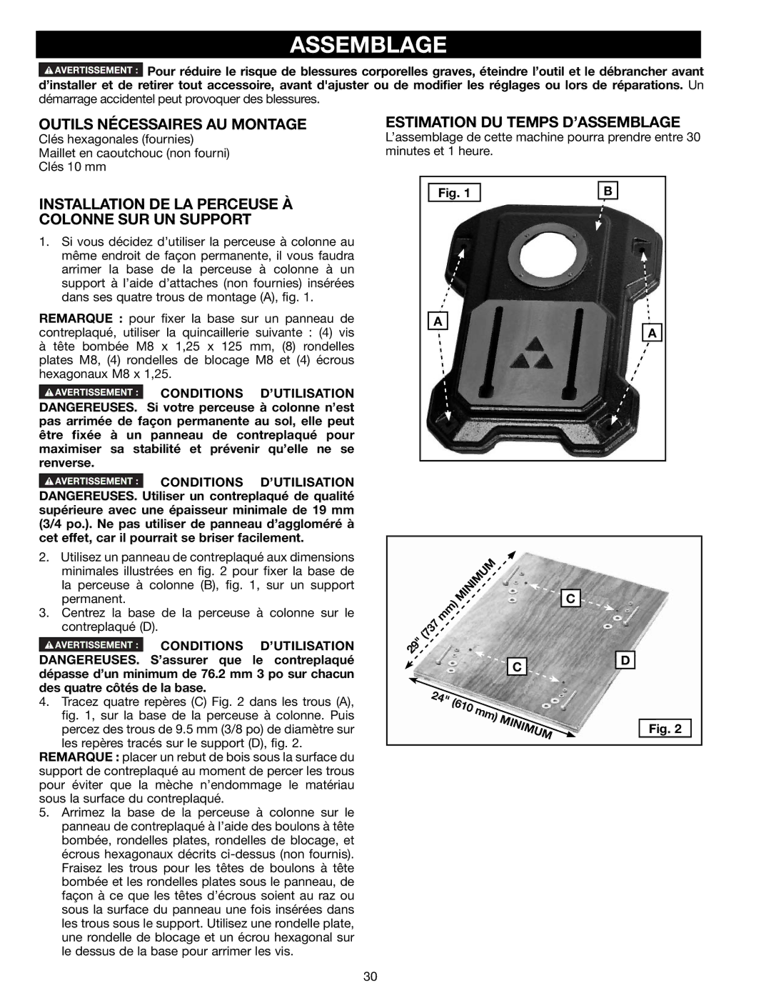 Delta N081935, 18-900L instruction manual Assemblage, Outils Nécessaires AU Montage, Estimation DU Temps D’ASSEMBLAGE 