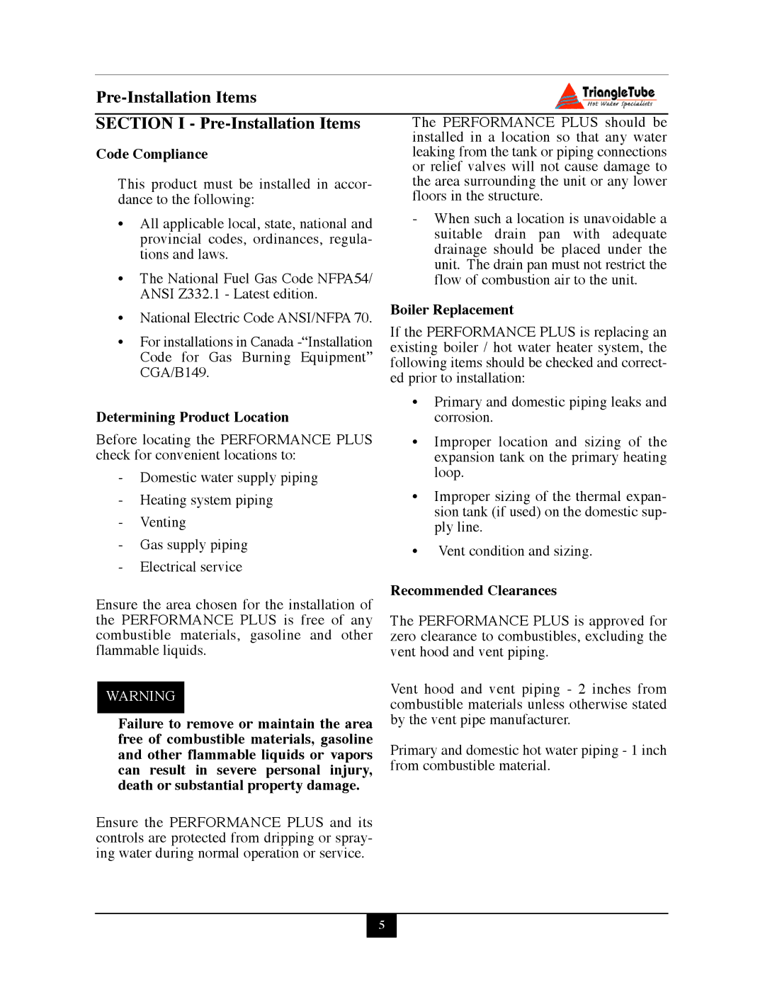 Delta PG PLUS-25 Pre-Installation Items Section I Pre-Installation Items, Code Compliance, Determining Product Location 