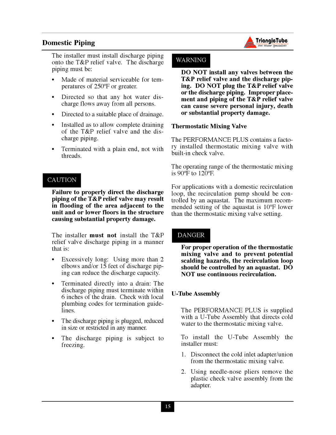 Delta PG PLUS-25 warranty Domestic Piping 