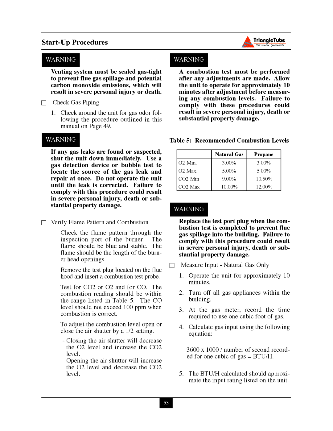 Delta PG PLUS-25 warranty Natural Gas Propane 