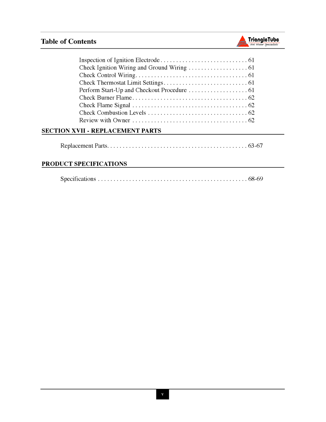 Delta PG PLUS-25 warranty Section Xvii Replacement Parts, Product Specifications 