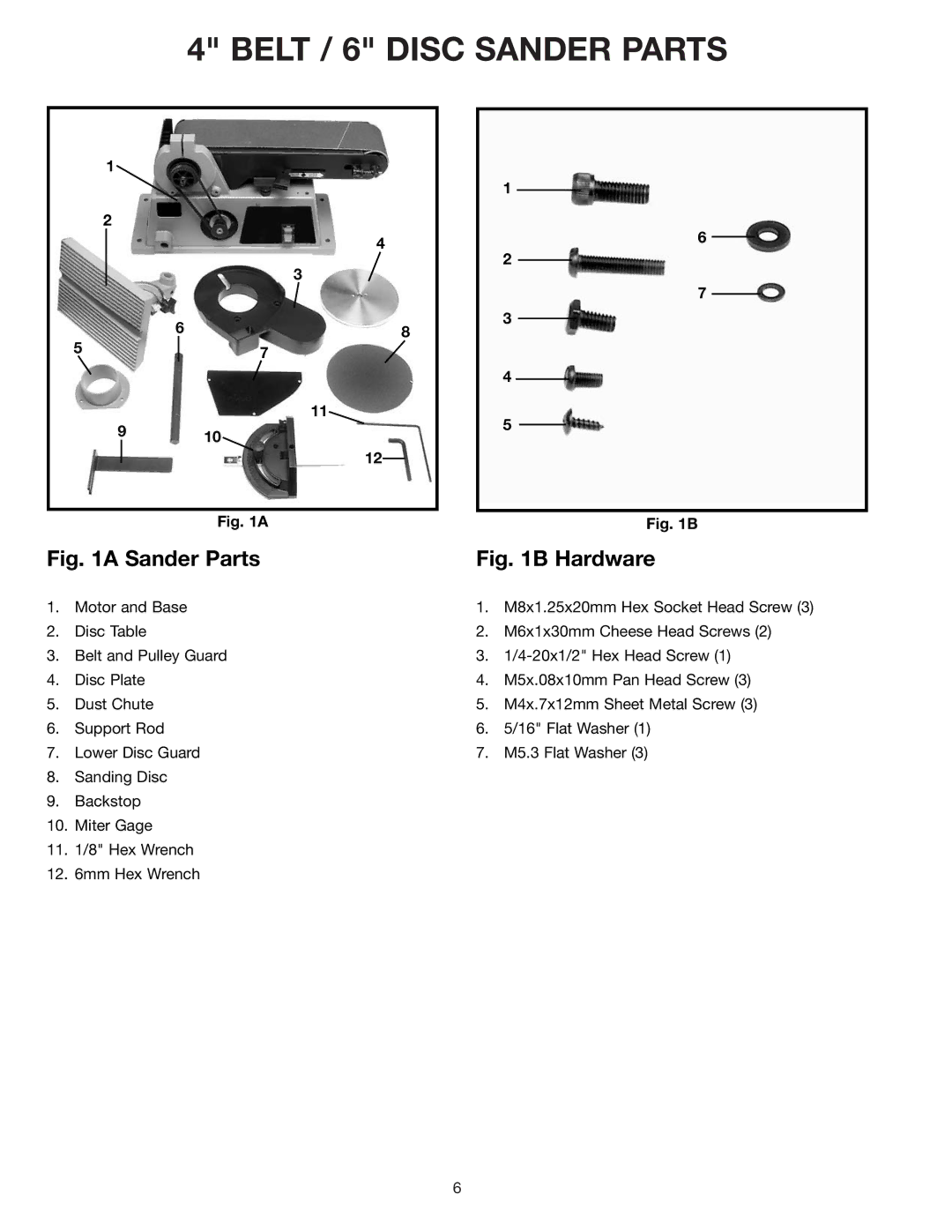 Delta SA446 instruction manual Belt / 6 Disc Sander Parts 