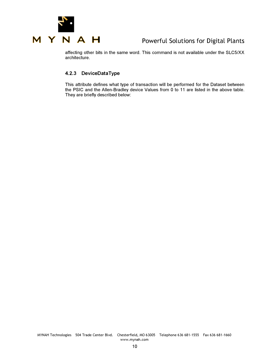 Delta 1770-KF2, SLC-500, PLC-5 user manual DeviceDataType 