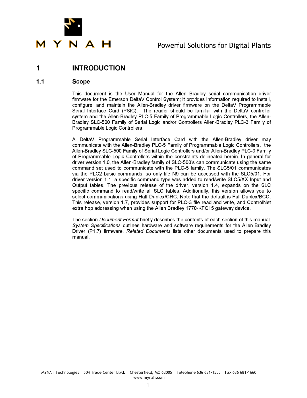 Delta 1770-KF2, SLC-500, PLC-5 user manual Introduction, Scope 