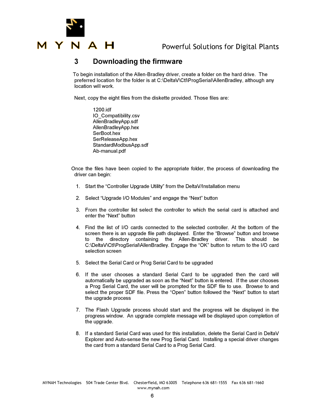 Delta PLC-5, SLC-500, 1770-KF2 user manual Downloading the firmware 