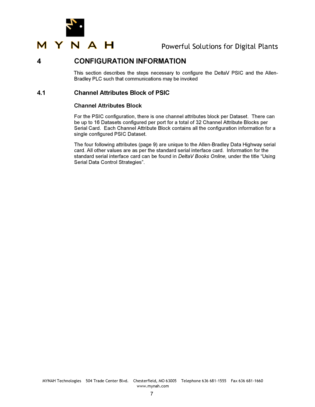 Delta 1770-KF2, SLC-500, PLC-5 user manual Configuration Information, Channel Attributes Block of Psic 