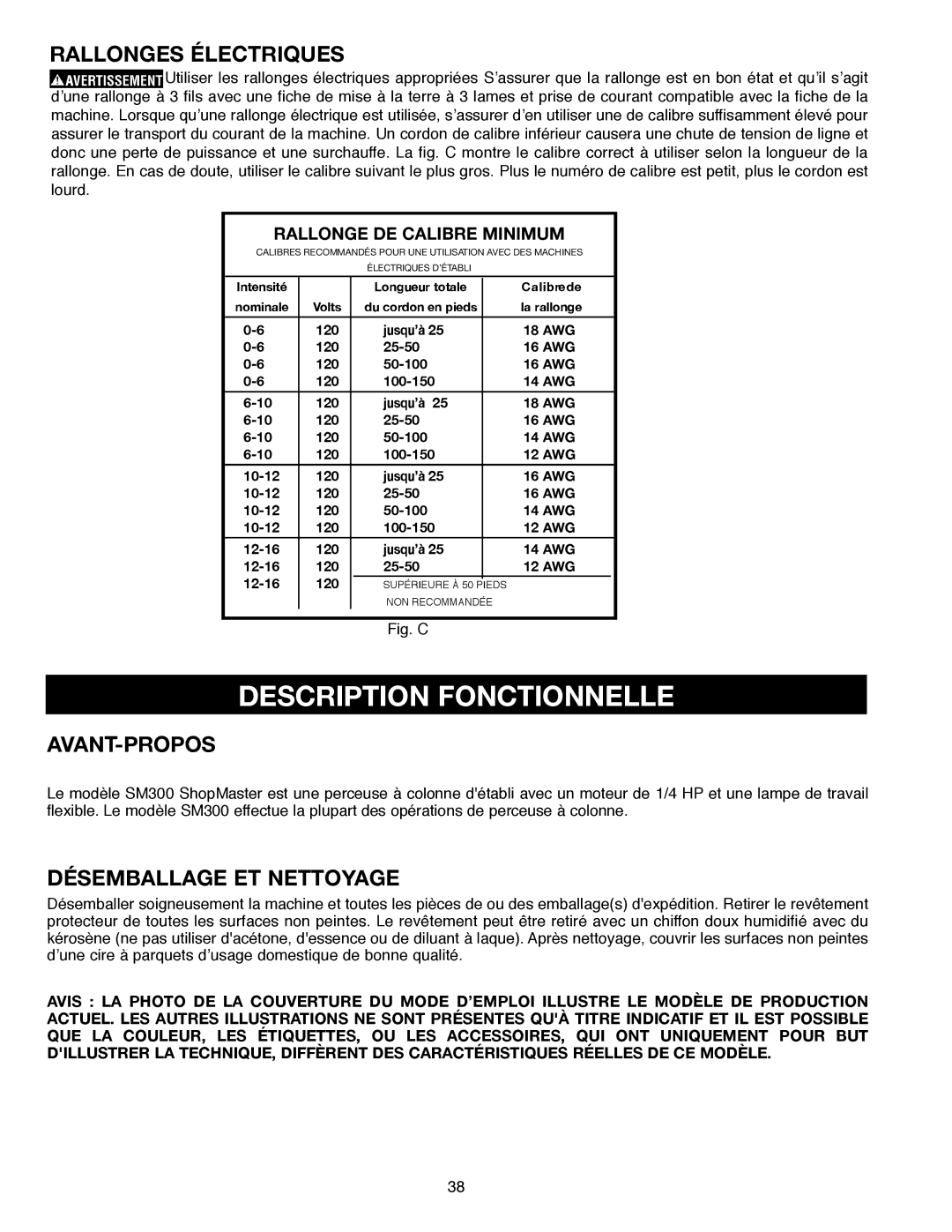 Delta SM300, 638517-00 warranty Rallonges Électriques, Ava N T- P R O P O S, Désemballage ET Nettoyage 