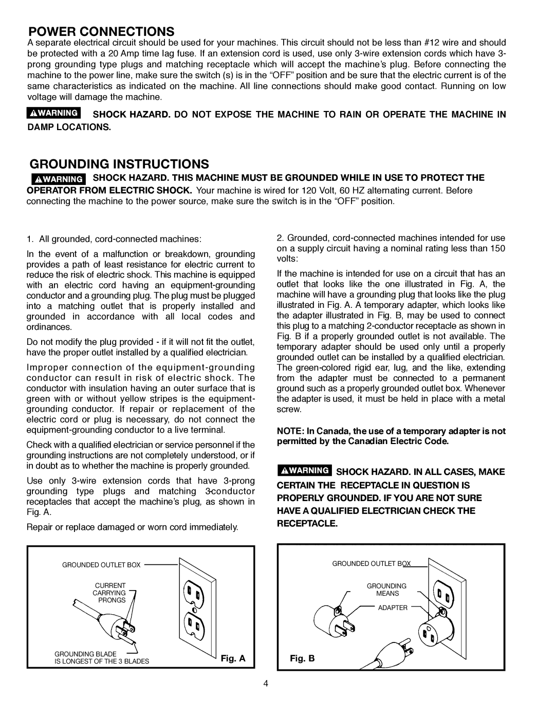 Delta SM300, 638517-00 warranty Power Connections, Grounding Instructions 