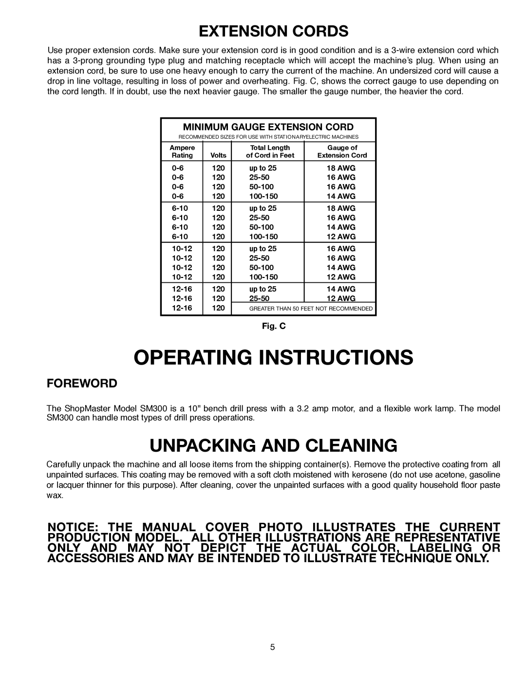 Delta 638517-00, SM300 warranty Packing and Cleaning, Extension Cords, R E W O R D 