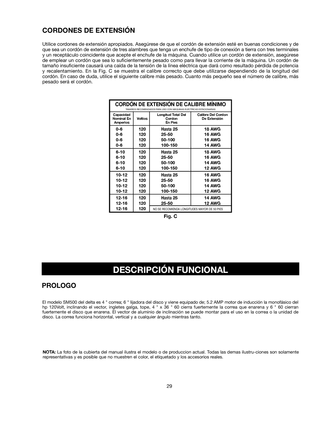 Delta 491836-00, SM500 Descripción Funcional, Cordones DE Extensión, O L O G O, Cordón DE Extensión DE Calibre Mínimo 