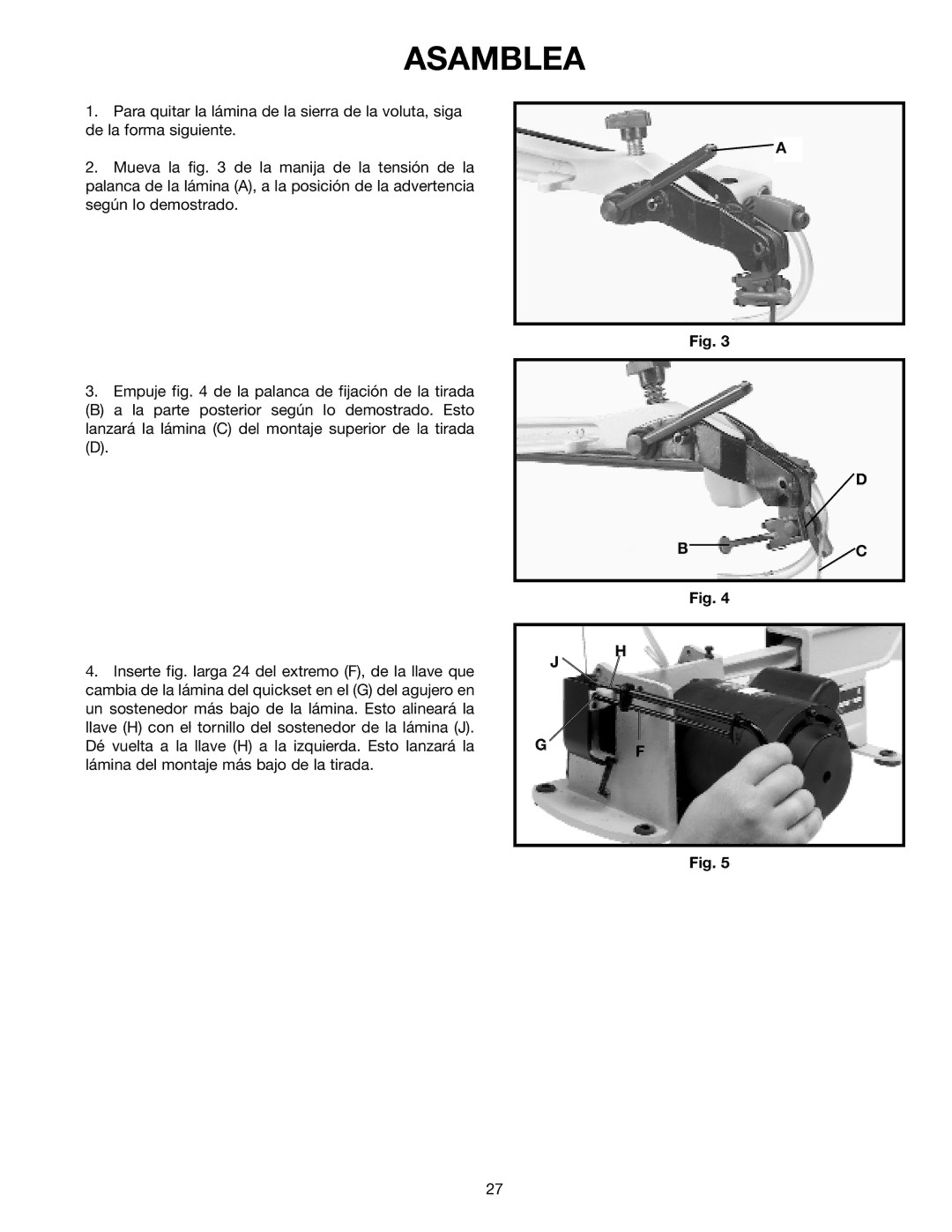 Delta SM600 instruction manual Asamblea 