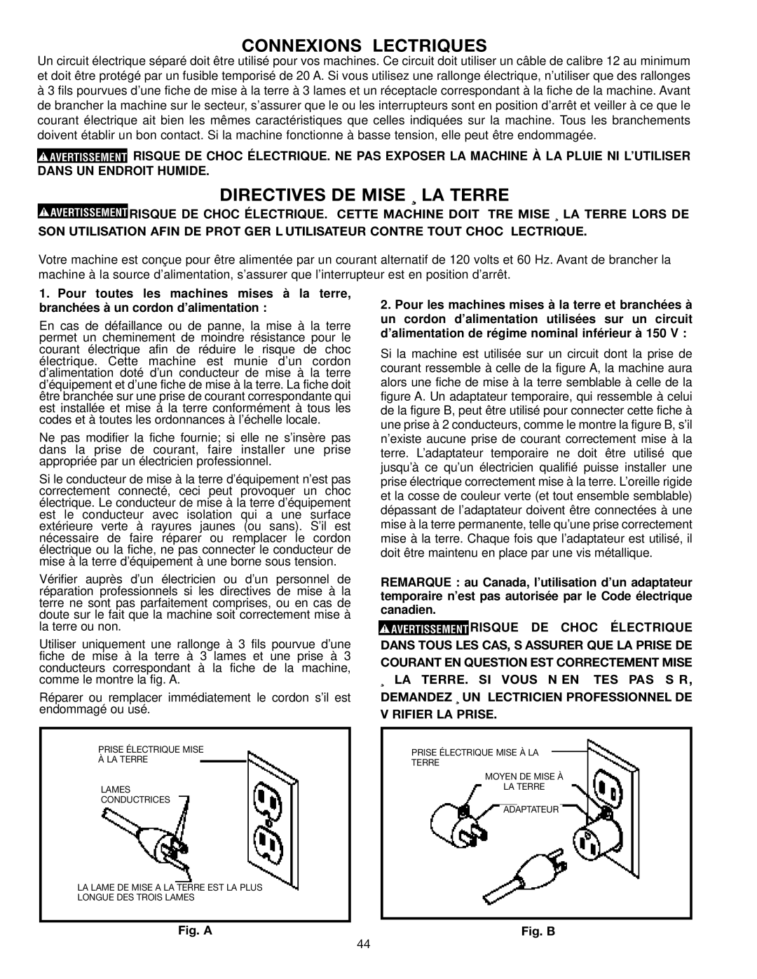 Delta SM600 instruction manual Connexions Lectriques 