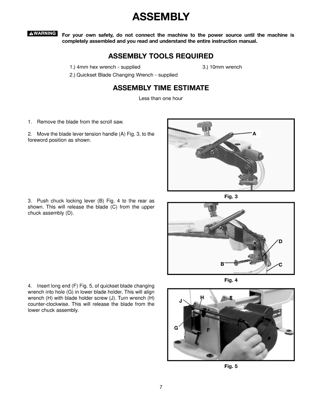 Delta SM600 instruction manual Assembly Time Estimate 