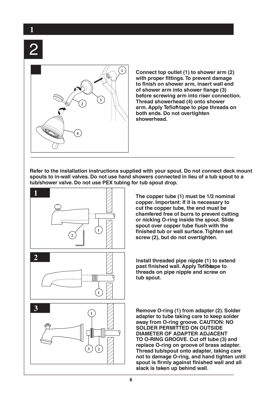 Delta T17T482, T17T085, T17T485, T17T285, T17T282, RP61611s manual Copper. Important If it is necessary to 