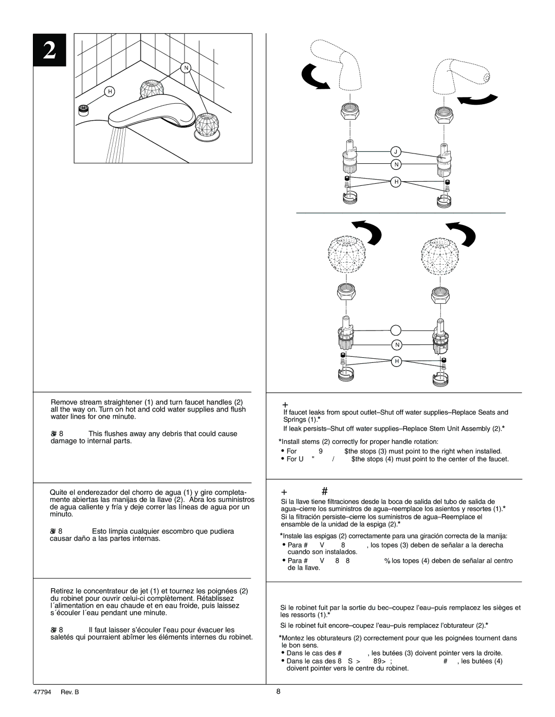 Delta T2710 Series manual Maintenance, Mantenimiento, Entretien 