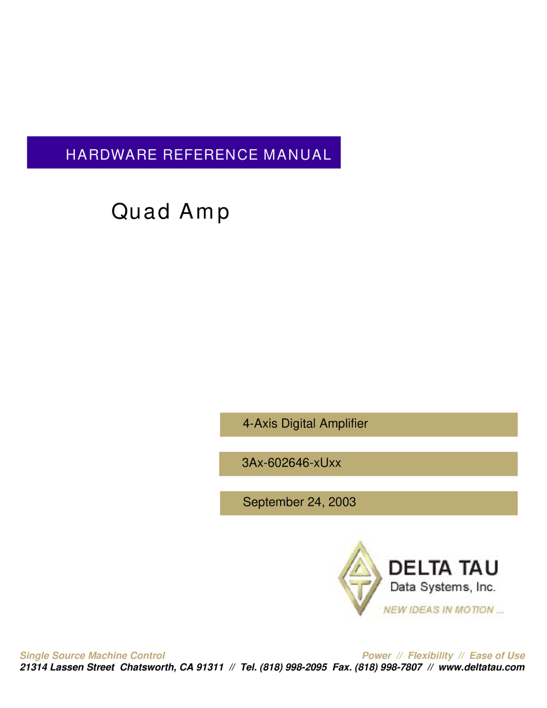 Delta Tau 3Ax-602646-xUxx manual Quad Amp 