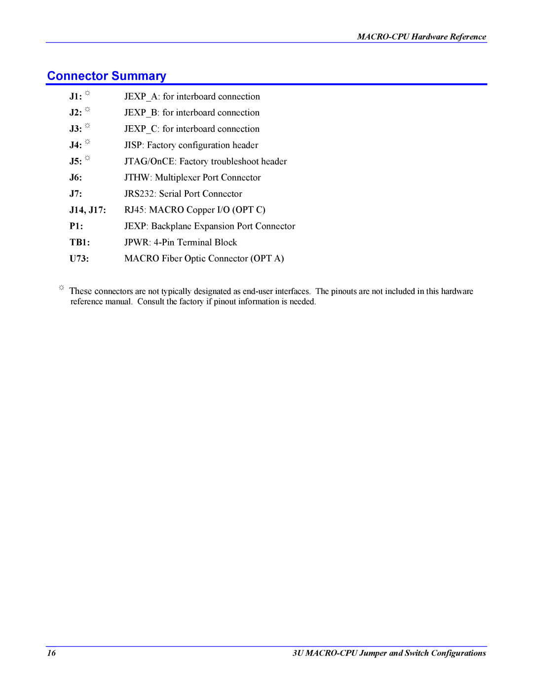 Delta Tau 4Ax-602804-xHxx manual Connector Summary, J14, J17, TB1, U73 