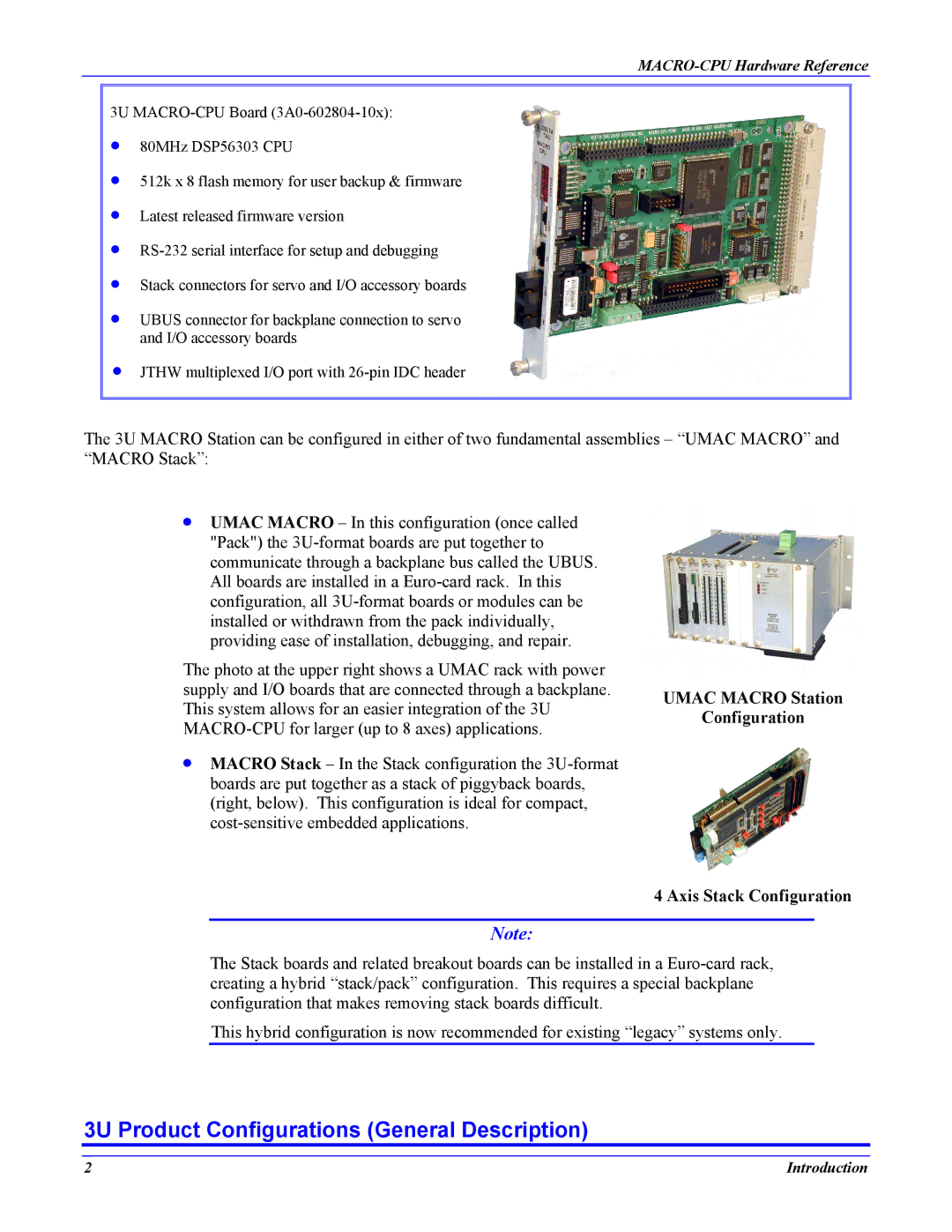 Delta Tau 4Ax-602804-xHxx manual 3U Product Configurations General Description 