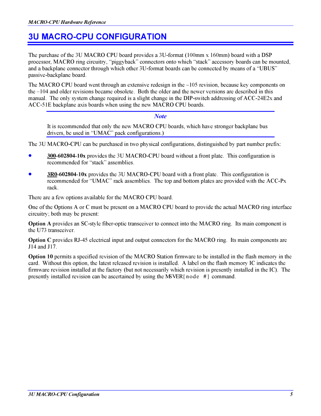 Delta Tau 4Ax-602804-xHxx manual 3U MACRO-CPU Configuration 