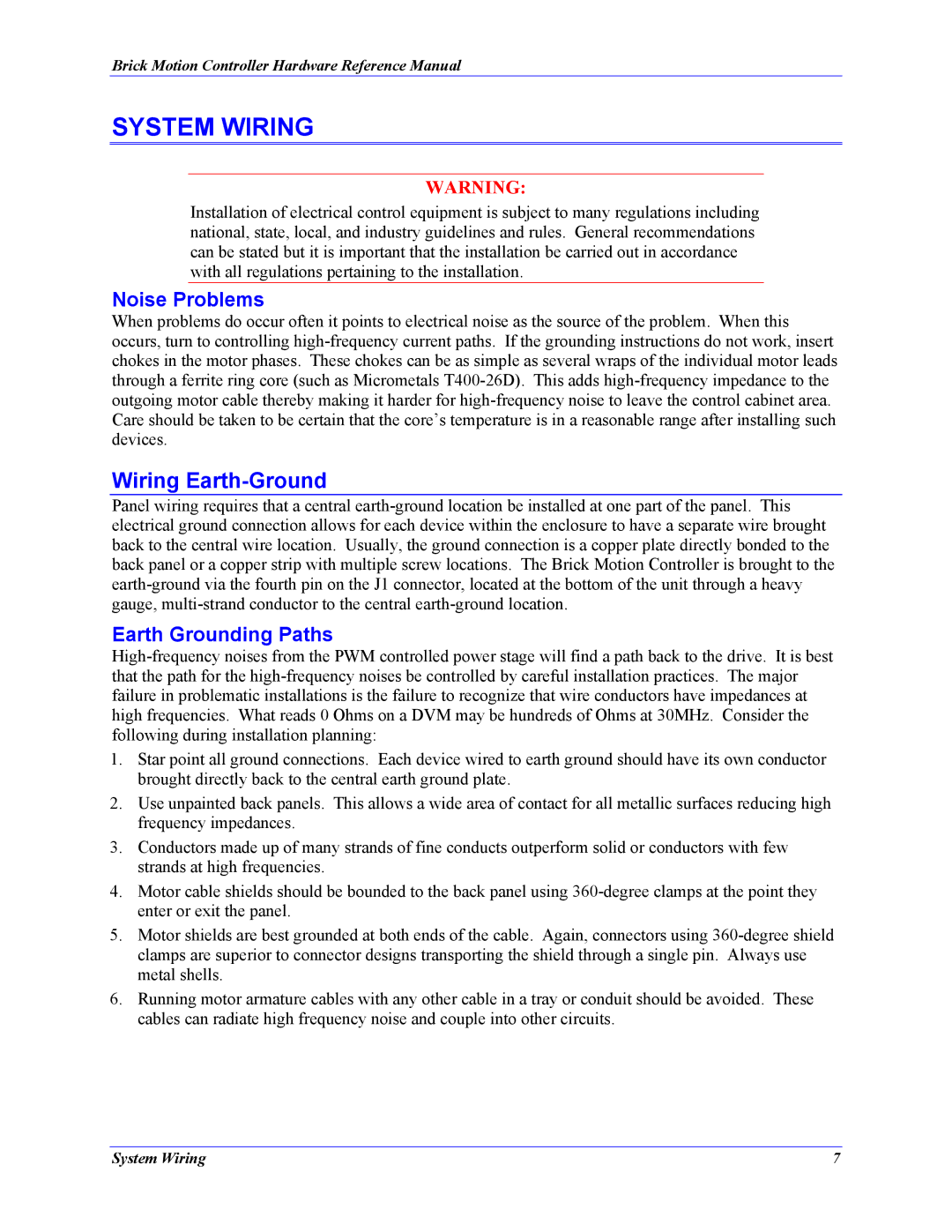 Delta Tau 5xx-603869-xUxx manual Wiring Earth-Ground, Noise Problems, Earth Grounding Paths 