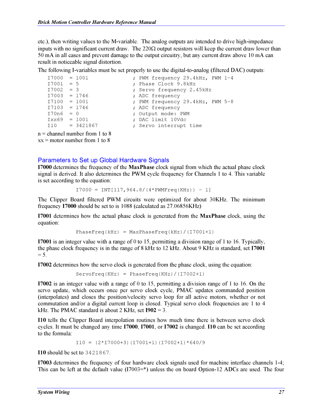 Delta Tau 5xx-603869-xUxx manual Parameters to Set up Global Hardware Signals 