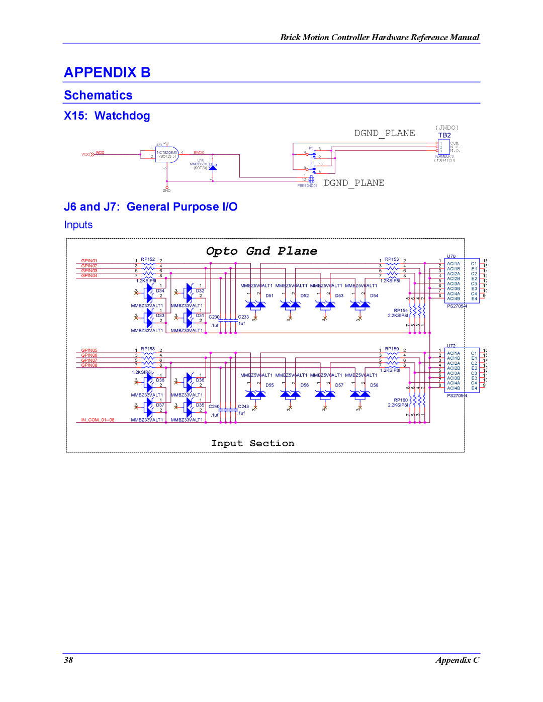 Delta Tau 5xx-603869-xUxx manual Schematics, J6 and J7 General Purpose I/O, Inputs 