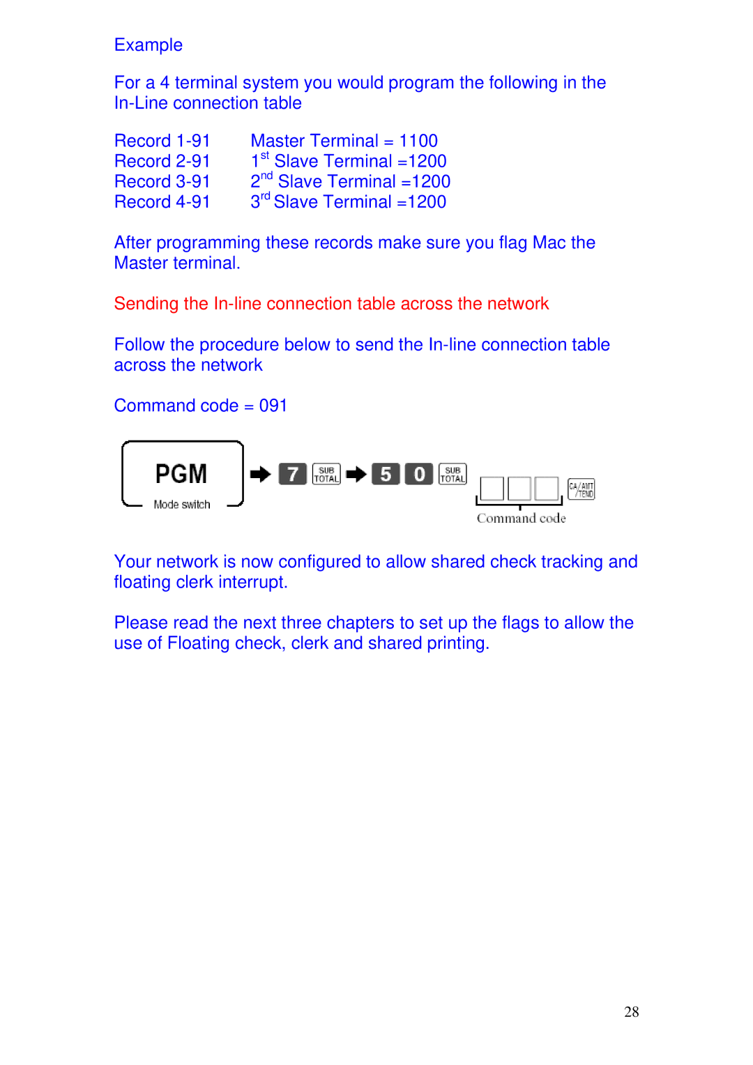 Delta TE-4000 manual Sending the In-line connection table across the network 