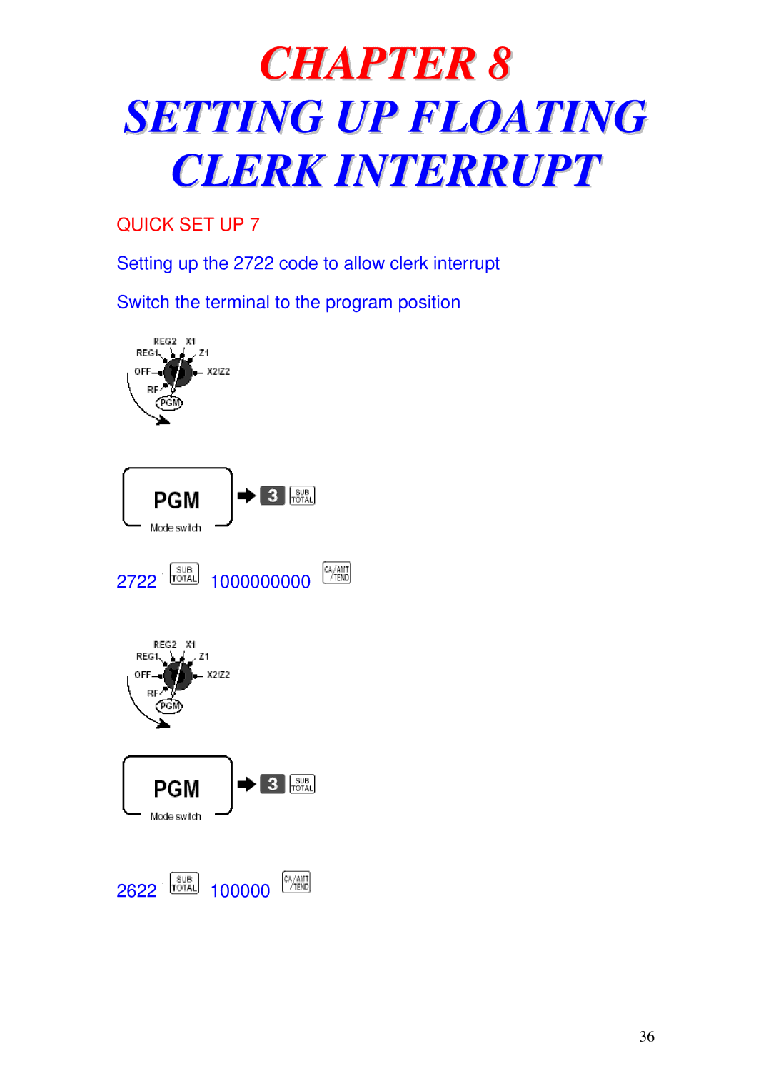 Delta TE-4000 manual Setting UP Floating Clerk Interrupt 