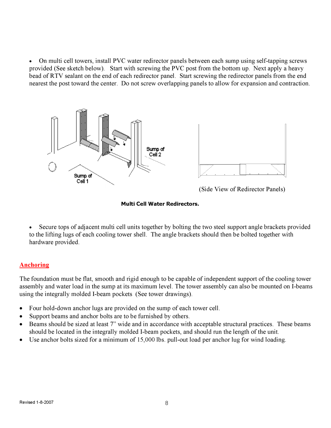 Delta TM-105312, TM Series Cooling Tower manual Anchoring 