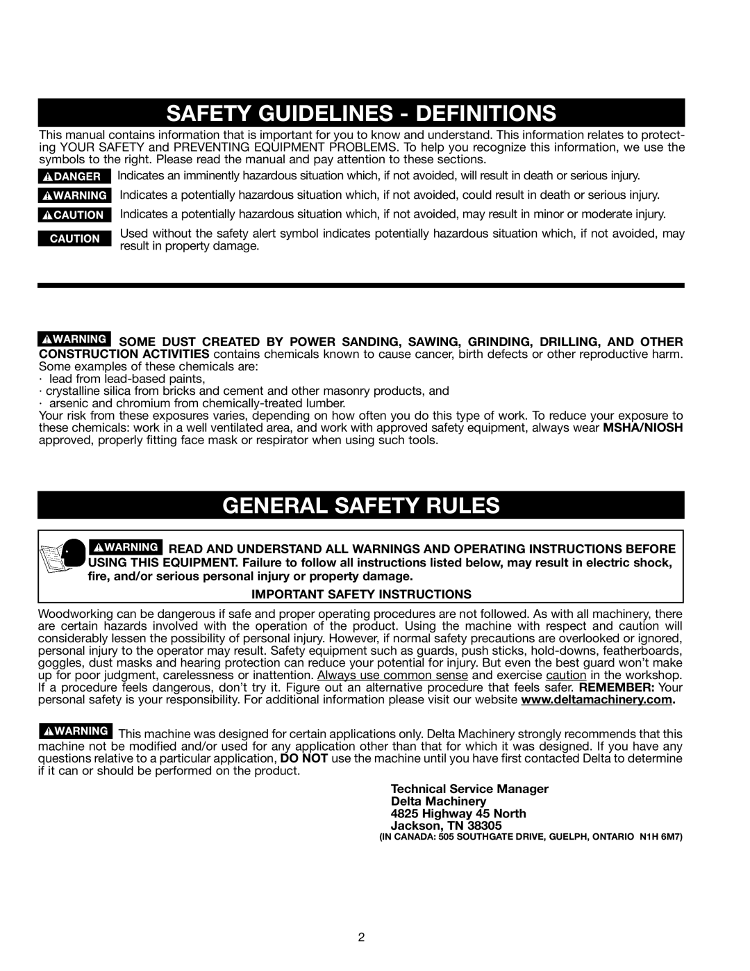 Delta TP300 instruction manual Safety Guidelines Definitions 