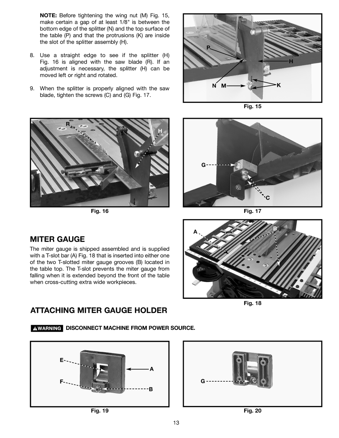 Delta TS200, ts200ls instruction manual Attaching Miter Gauge Holder 