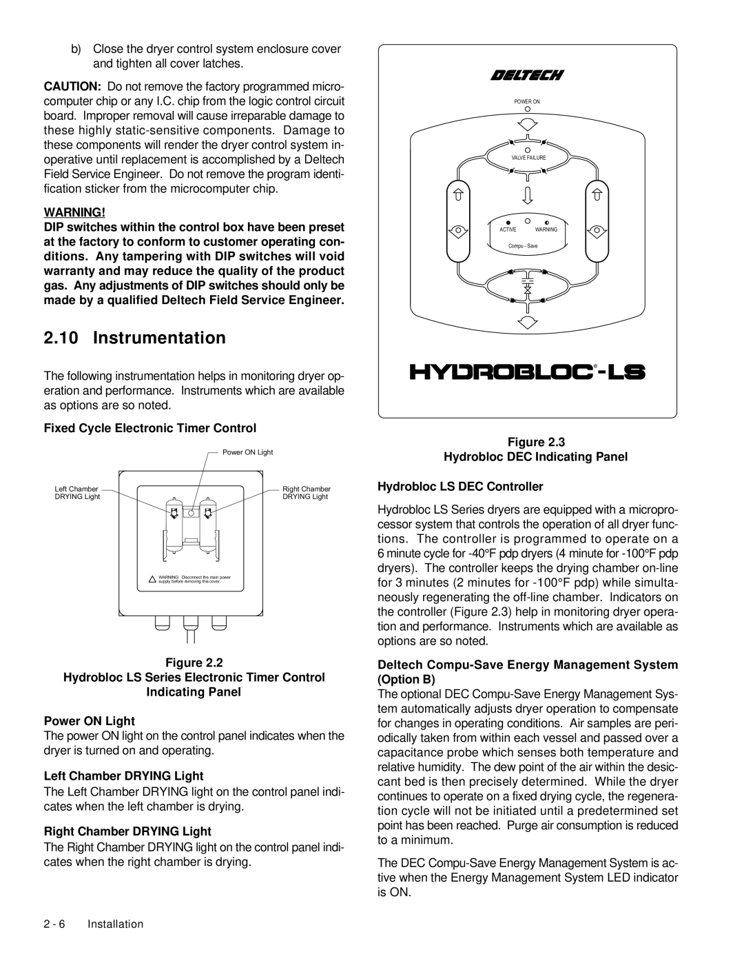 Deltech Fitness LS2580, LS60 instruction manual Instrumentation 