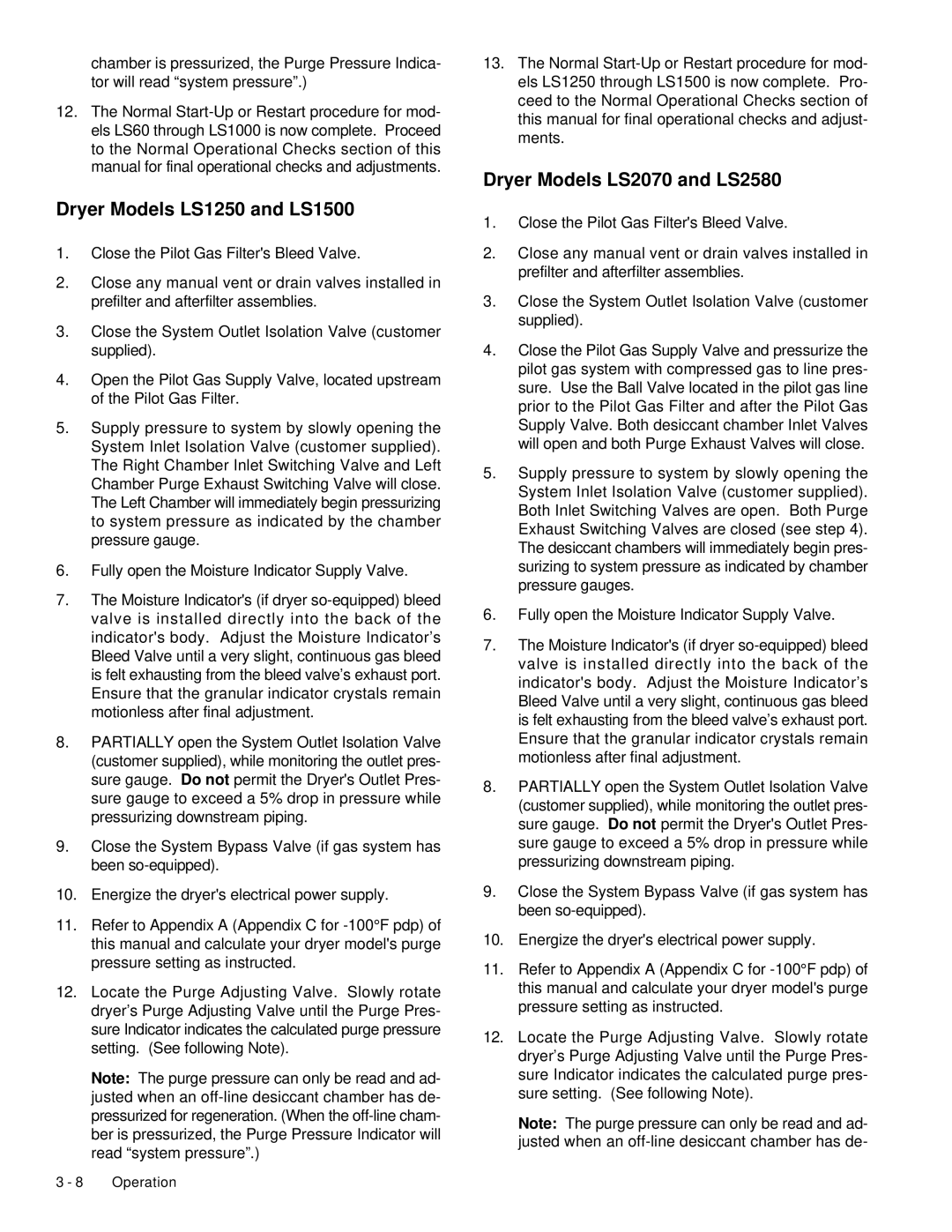 Deltech Fitness LS2580, LS60 instruction manual Dryer Models LS1250 and LS1500 