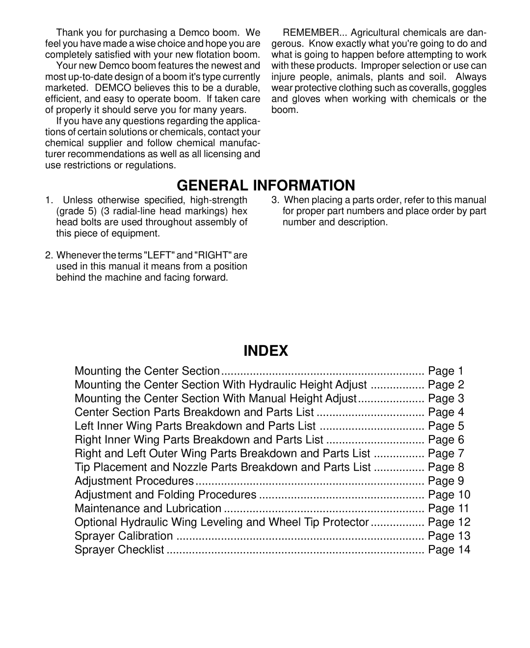 Demco AB20001 owner manual General Information 