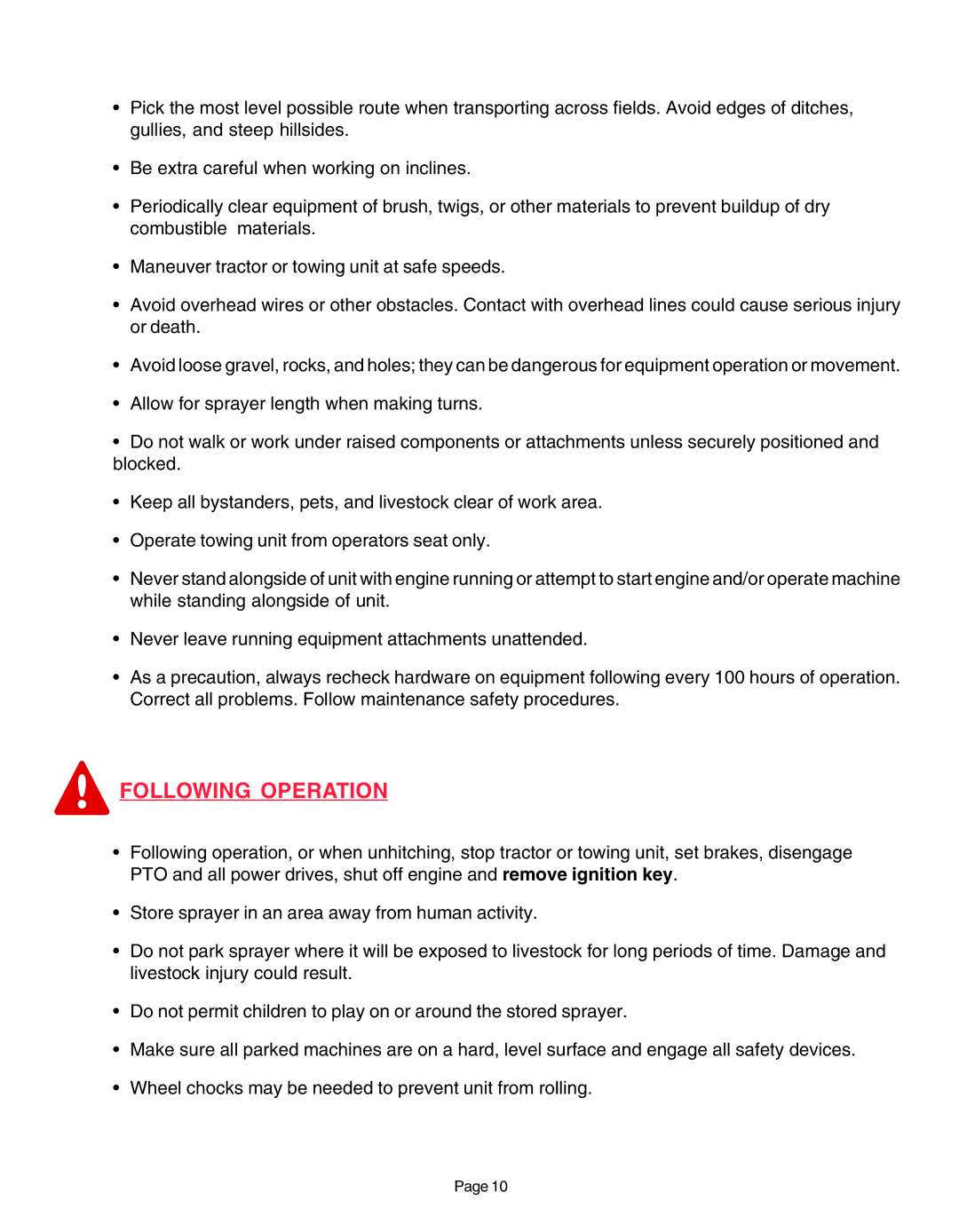 Demco AC20037 manual Following Operation 