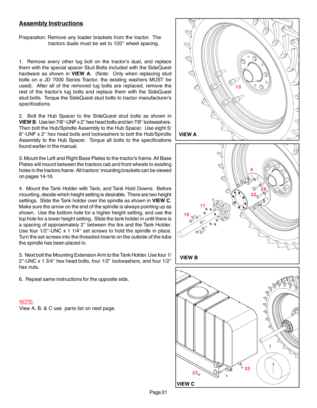 Demco AC20037 manual Assembly Instructions 