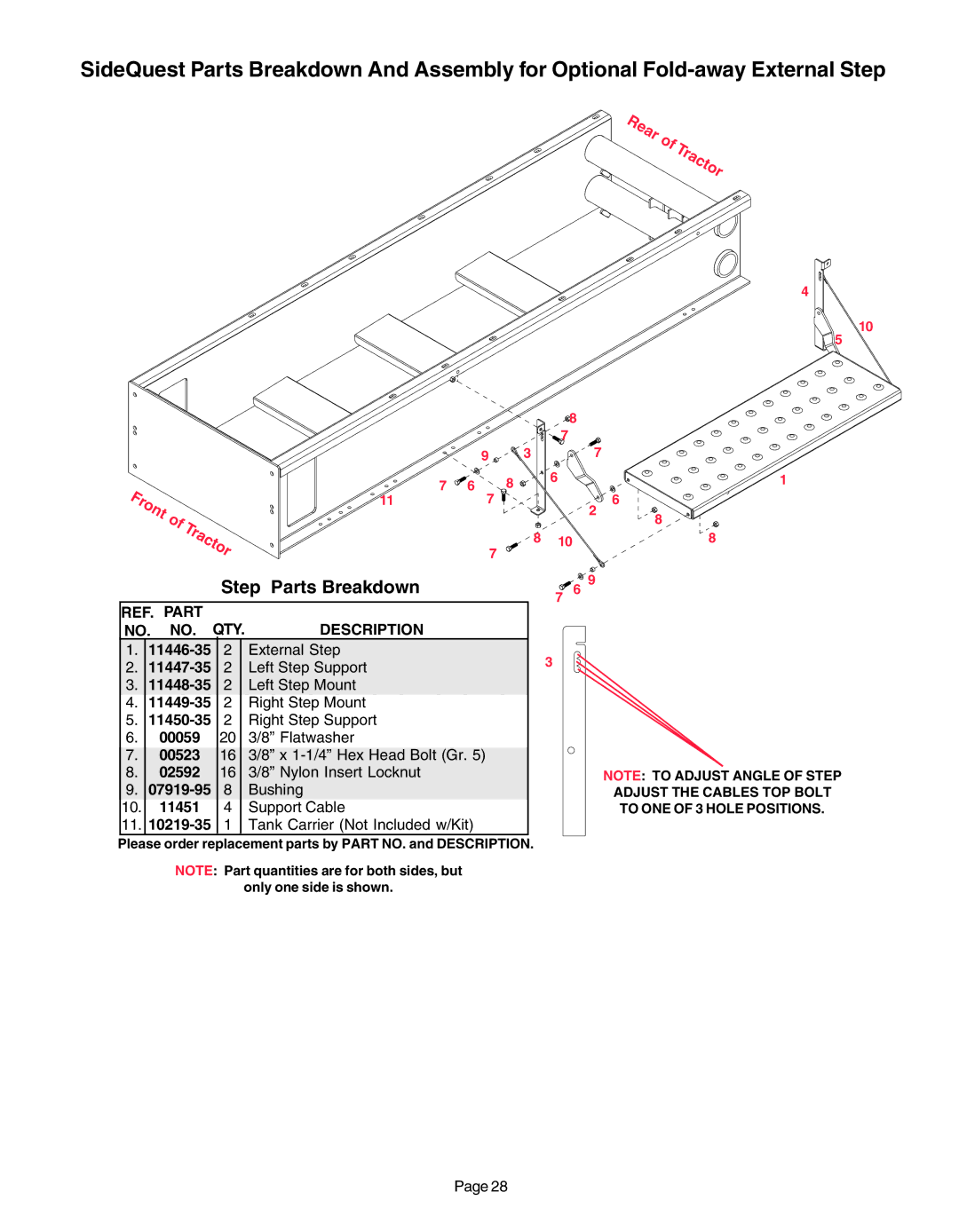 Demco AC20037 manual Step Parts Breakdown 